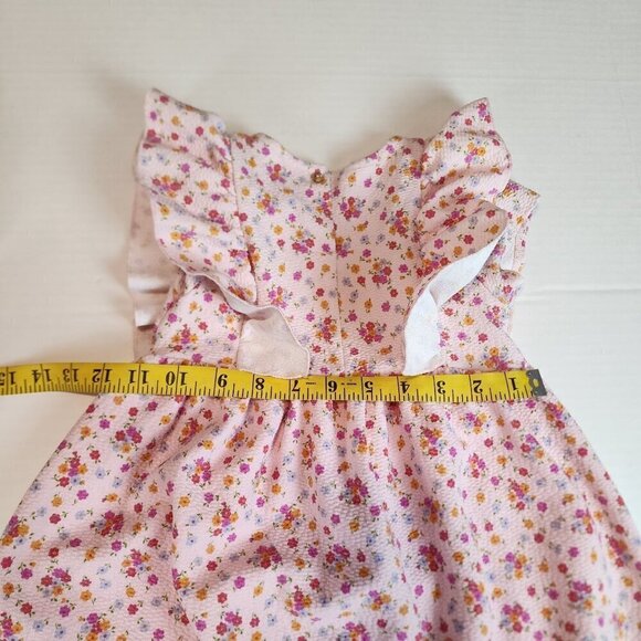 Zara Kids pink dress size 4-5 years Textured fabric flutter sleeves - Picture 8 of 10